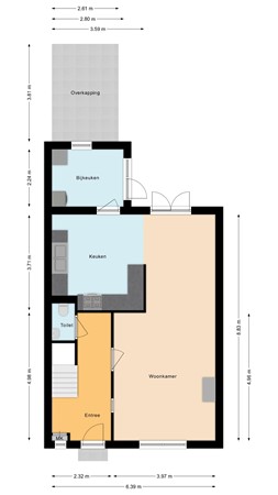 Floorplan - Koningstraat 5, 2411 CL Bodegraven